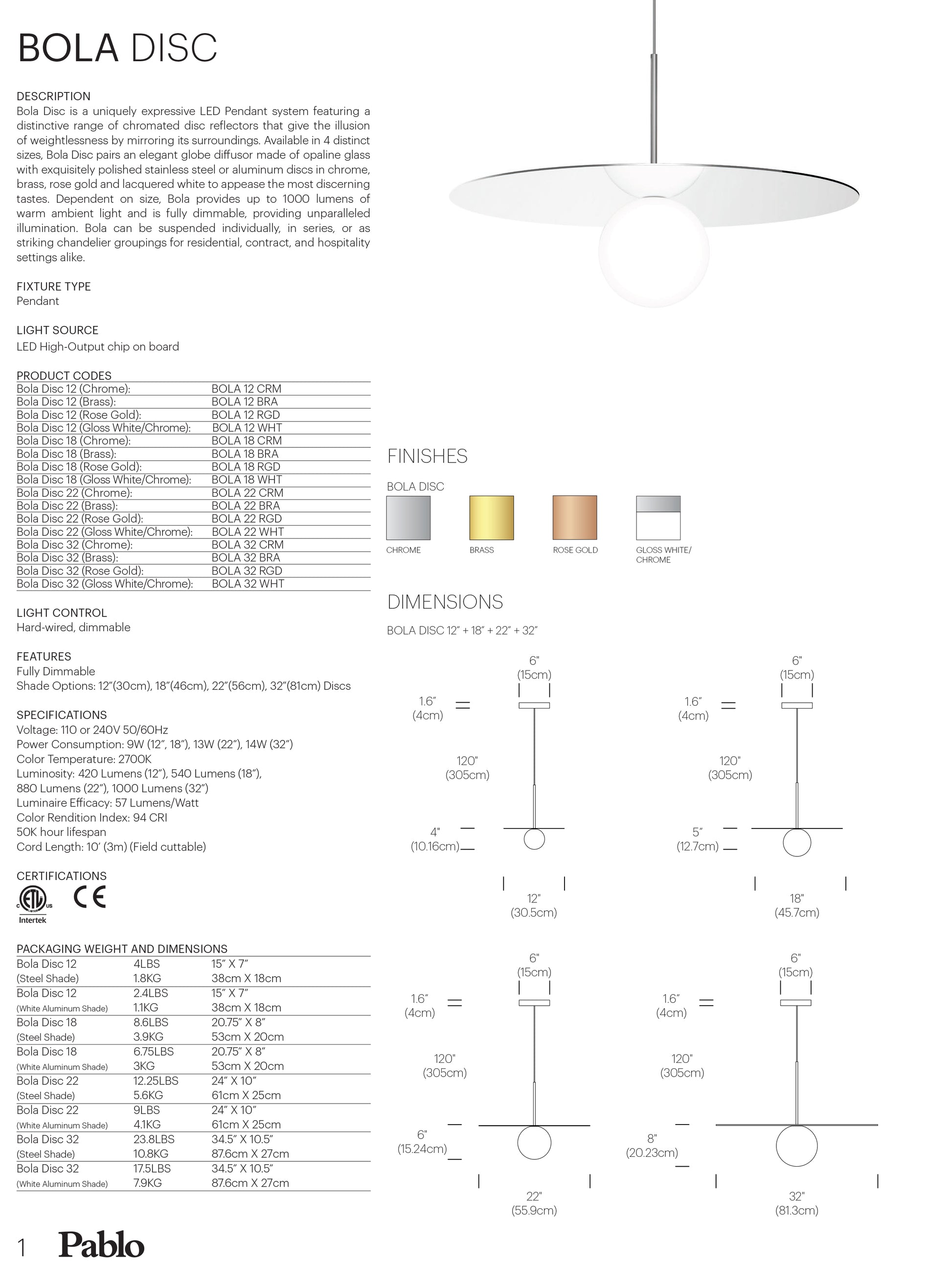 PablO Designs Bola Disc Pendant Light | Loftmodern 11