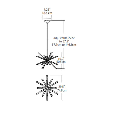 BlackJack Lighting Starburst Chandelier