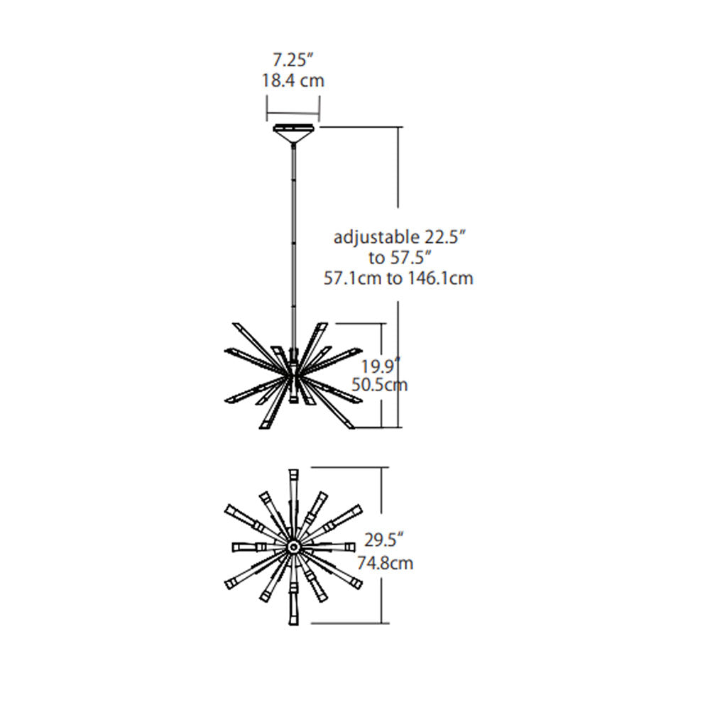 BlackJack Lighting Starburst Chandelier