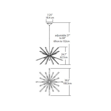 BlackJack Lighting Starburst Chandelier