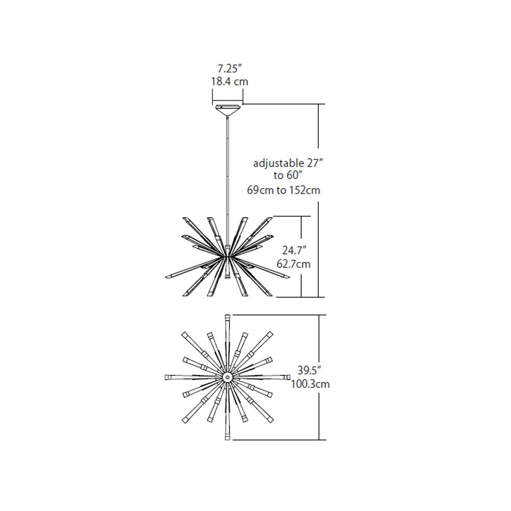 BlackJack Lighting Starburst Chandelier