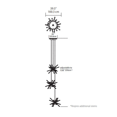 BlackJack Lighting Starburst Triple Chandelier