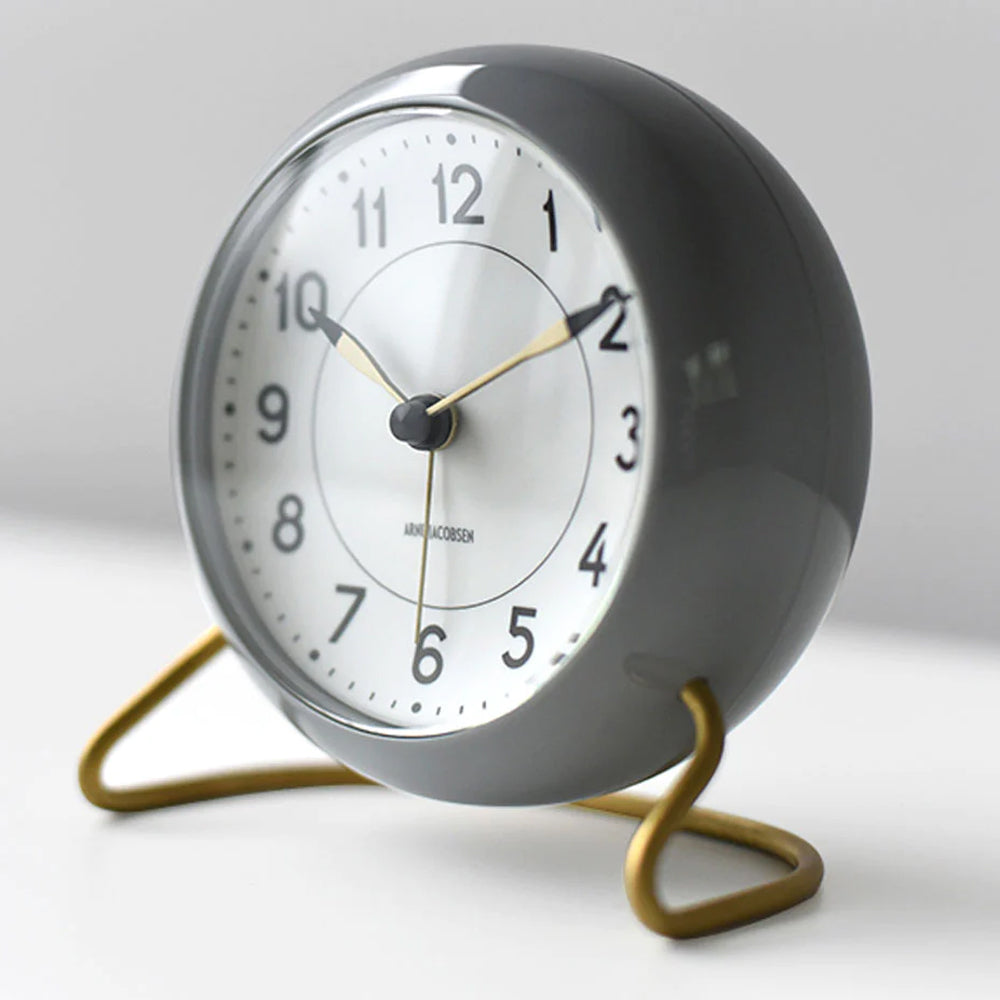 Station Alarm Clock Grey of Arne Jacobsen