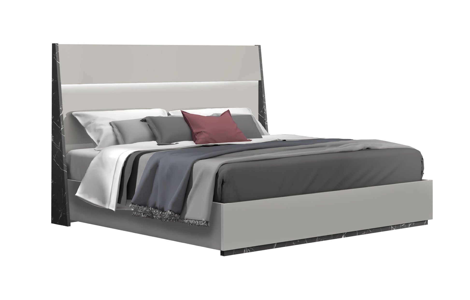 Stoneage King Bed Lights Grigio by JM
