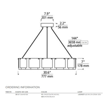Stratos 30 Chandelier | Visual Comfort Modern