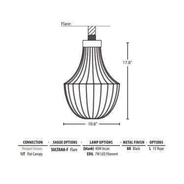 Besa Lighting Sultana Flare Pendant Light