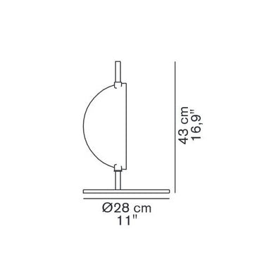 Small Superluna table lamp with dimmable LED, perfect for bedside or office desk