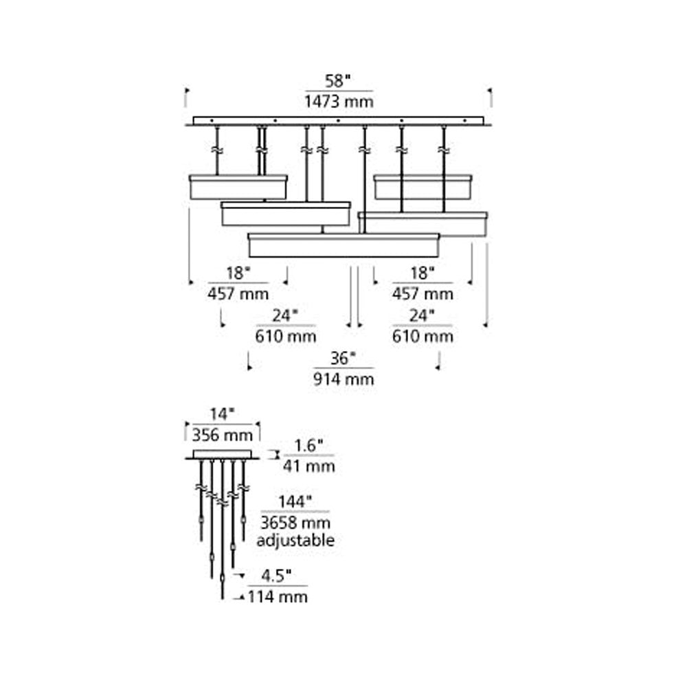 Tech Lighting Sweep Linear Chandelier