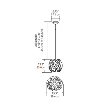BlackJack Lighting Swirl Pendant Light