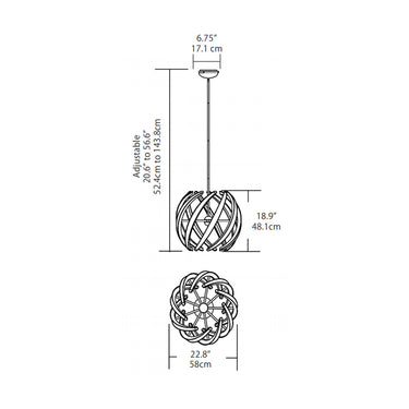 BlackJack Lighting Swirl Pendant Light