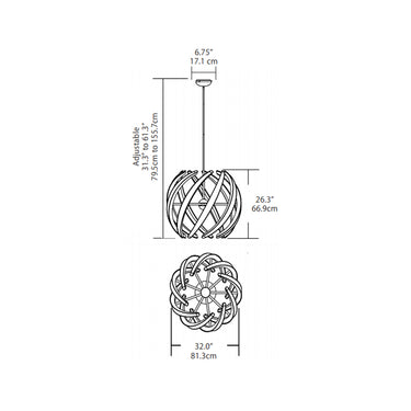 BlackJack Lighting Swirl Pendant Light