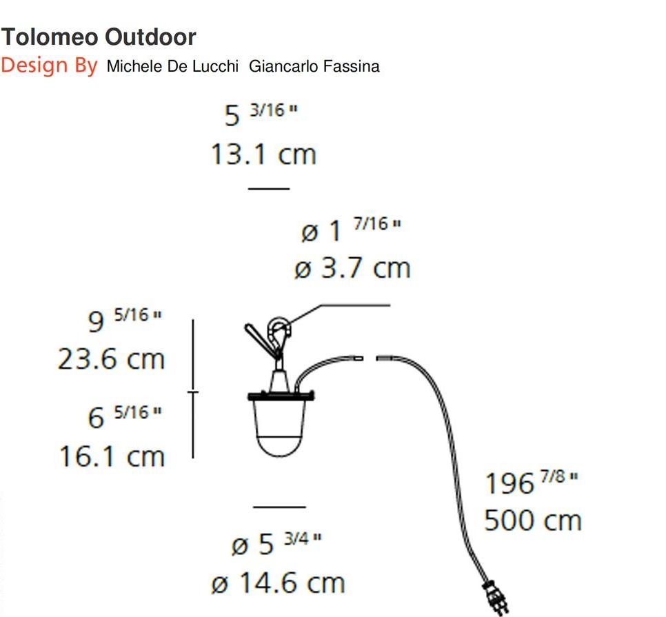 Artemide Tolomeo Lantern Outdoor Hook Artemide