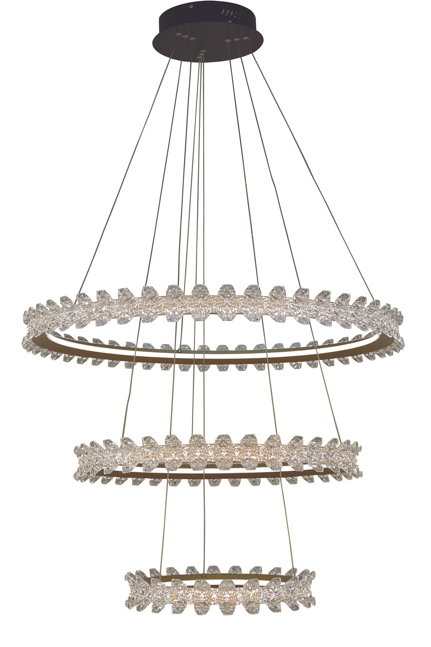 Thumprints Mia Brushed Gold Foyer Chandelier T1080