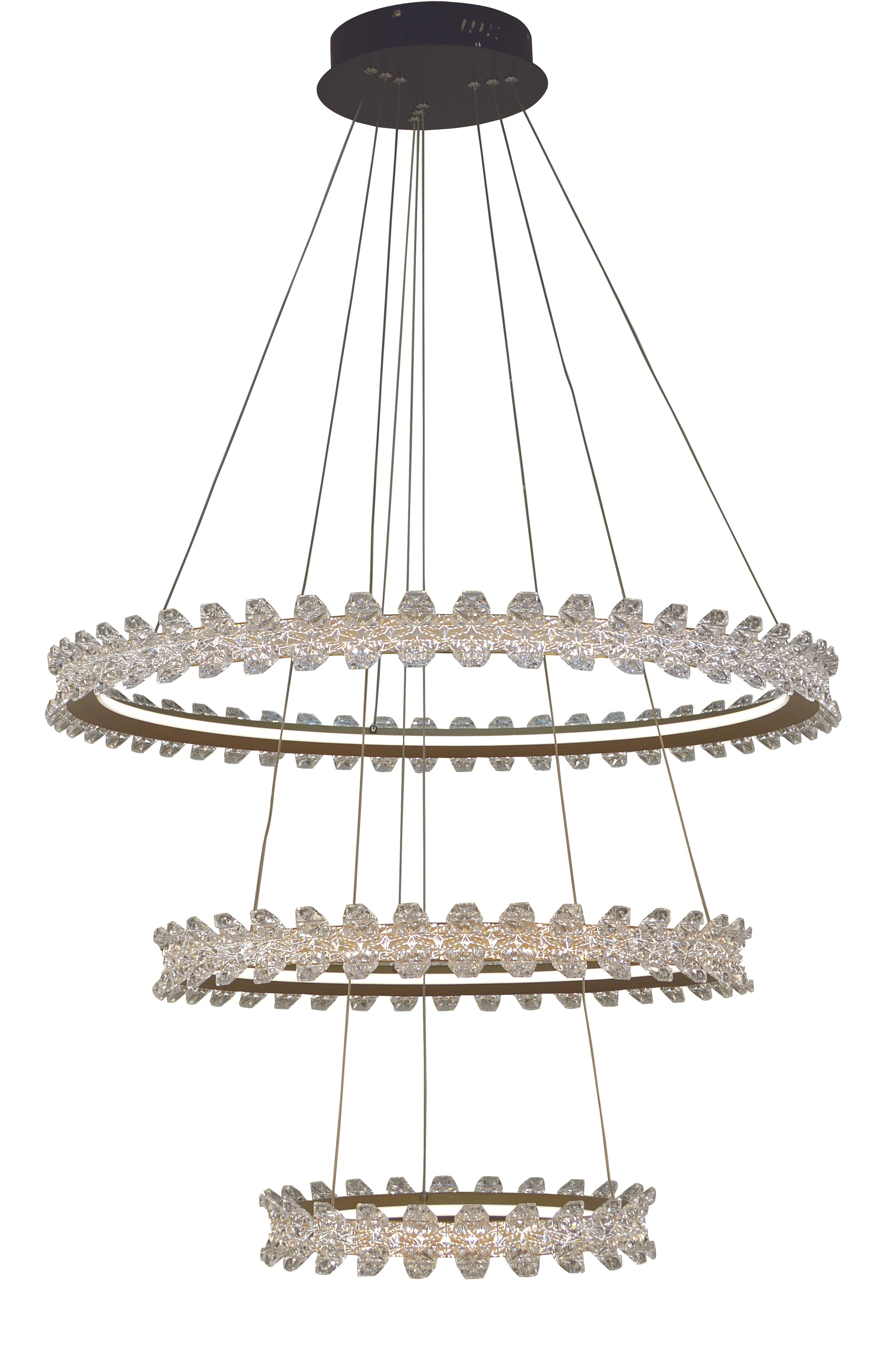 Thumprints Mia Brushed Gold Foyer Chandelier T1080