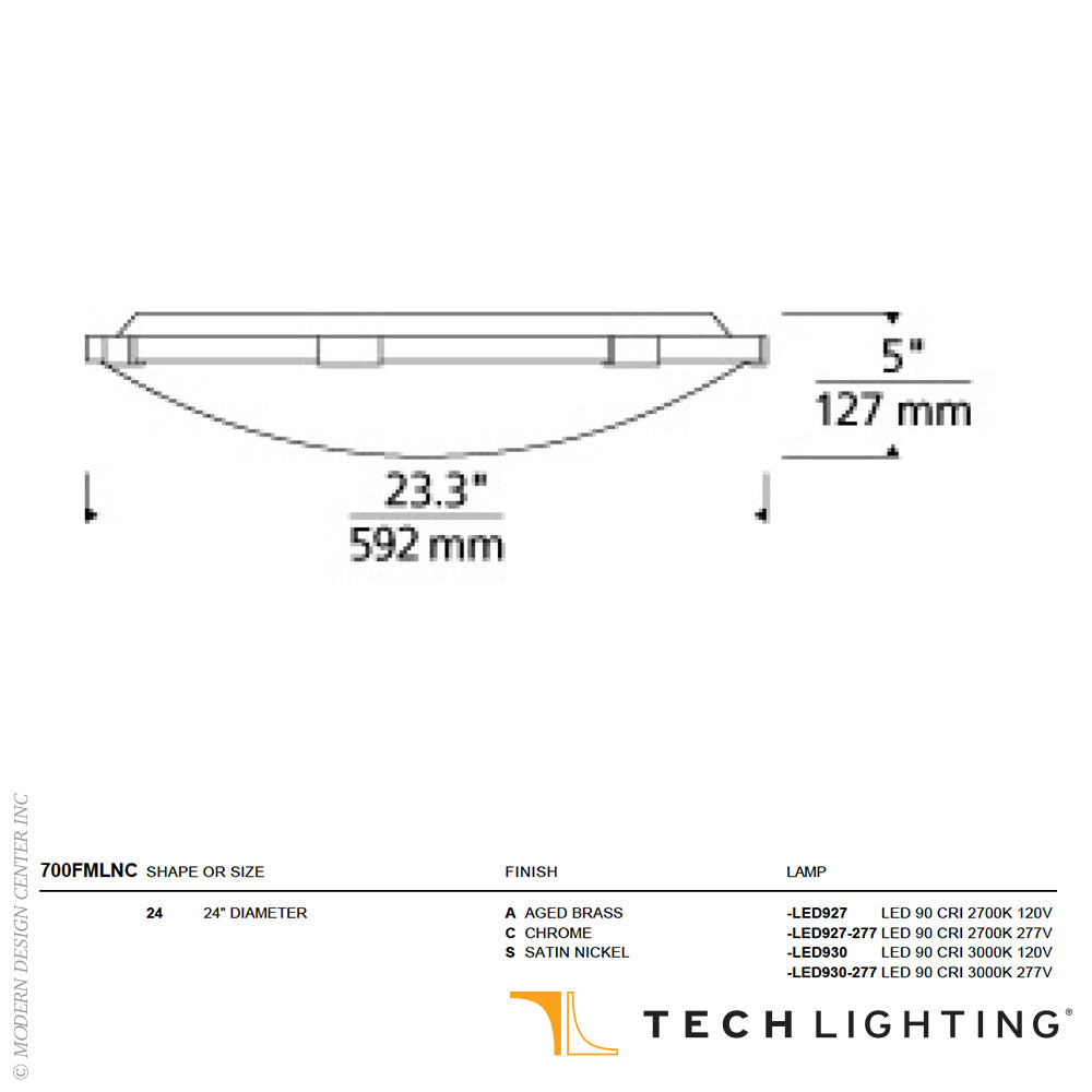 Tech Lighting Lance 24 LED Ceiling