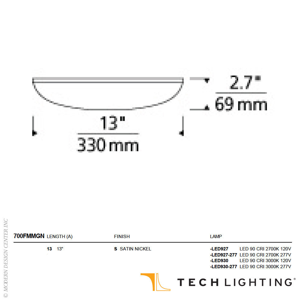 Tech Lighting Megan 13" LED Ceiling