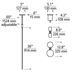 ModernRail Chandelier Glass Cylinders | Visual Comfort Modern