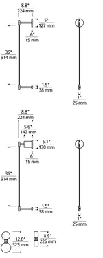 ModernRail Wall Sconce Glass Cylinders | Visual Comfort Modern