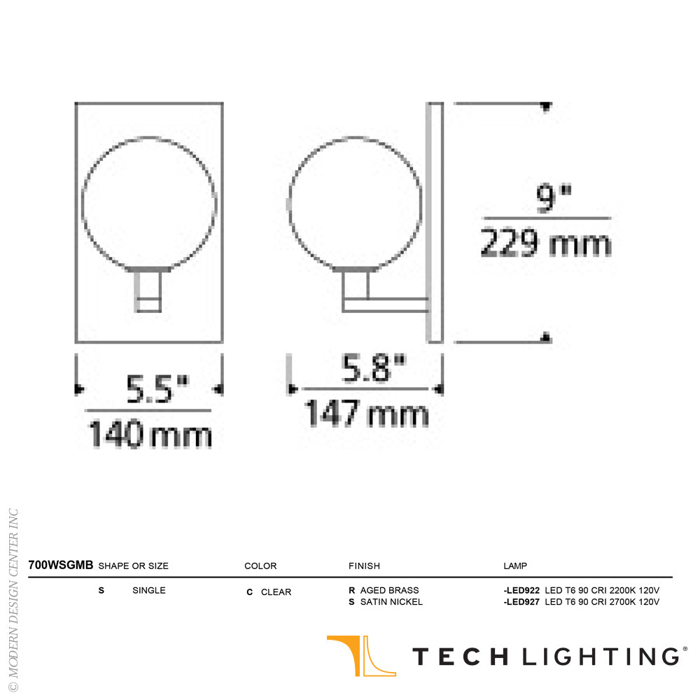 Tech Lighting Gambit Single LED Wall Sconce