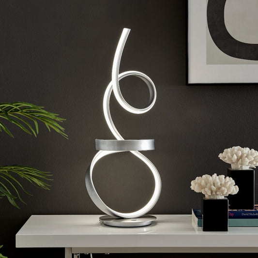 Finesse Decor Amsterdam Silver Table Lamp - LED Strip & Touch Dimmer