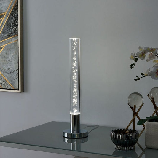 Finesse Decor Acrylic Cylinder Table Lamp - 1 Light with Touch Switch