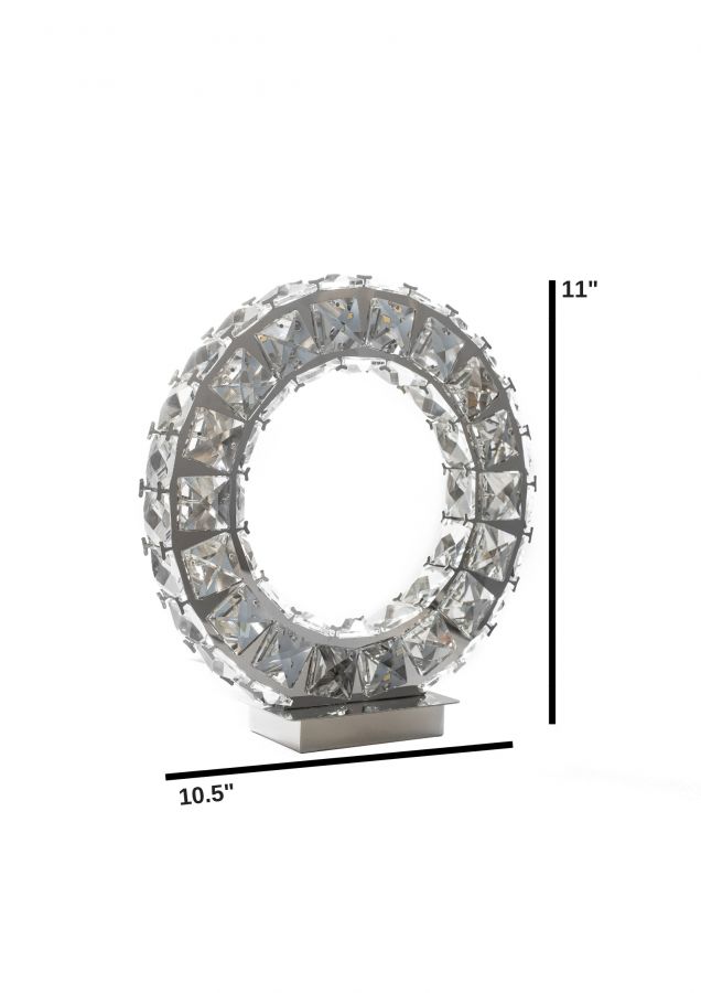 Finesse Decor Round Crystal Extravaganza Table Lamp - Led Strip