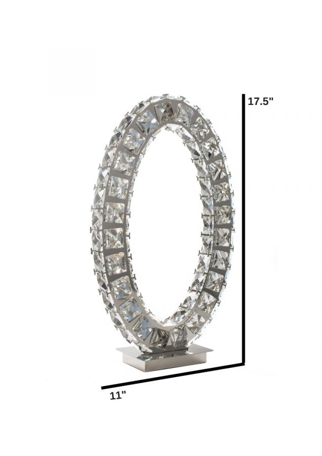 Finesse Decor Oval Crystal Extravaganza Table Lamp - Led Strip