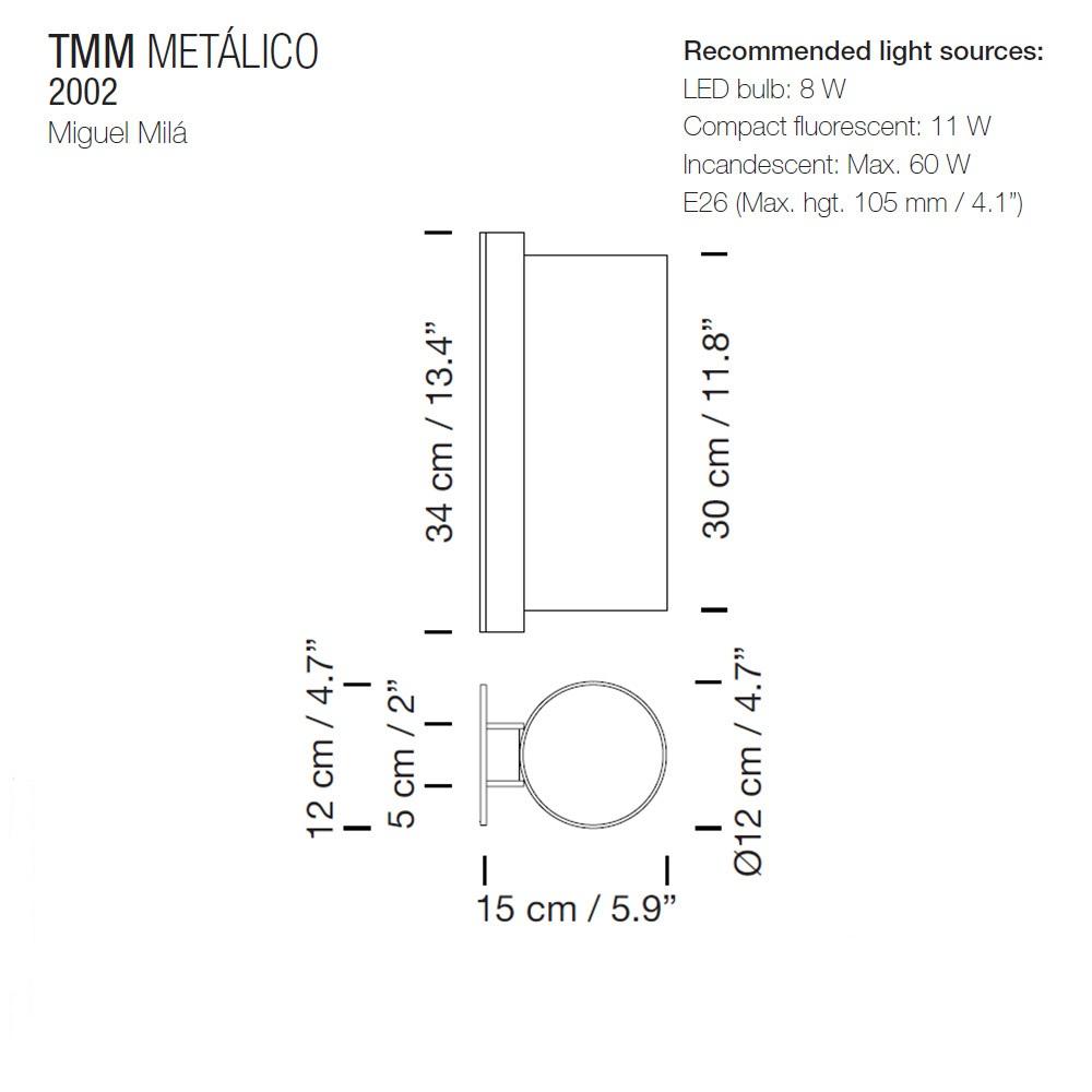Santa & Cole TMM Metalico Wall Lamp