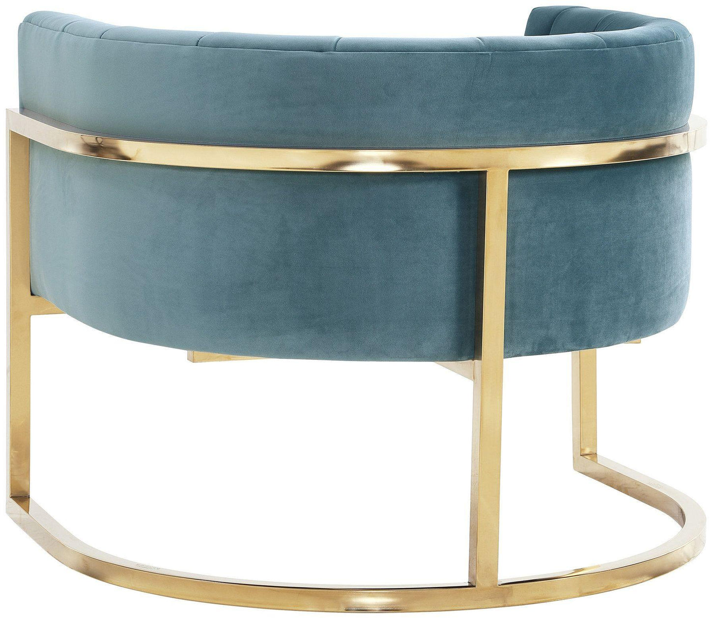 Tov Furniture Magnolia Sea Blue Chair with Gold Base