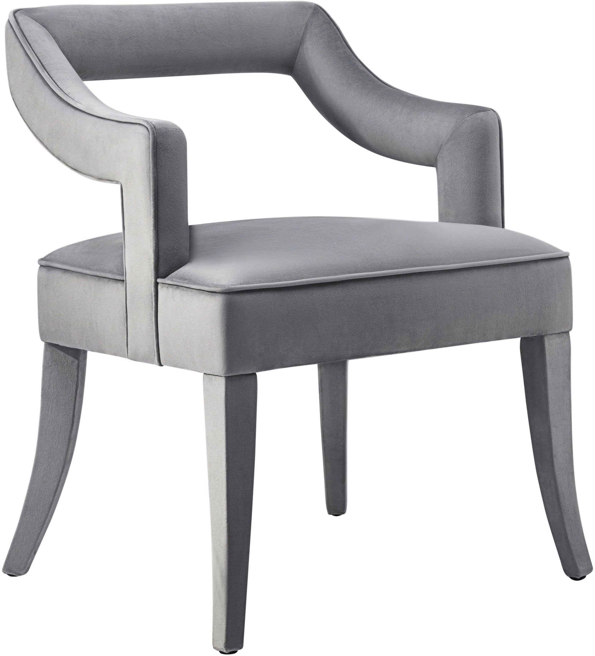 Tov Furniture Tiffany Grey Velvet Chair