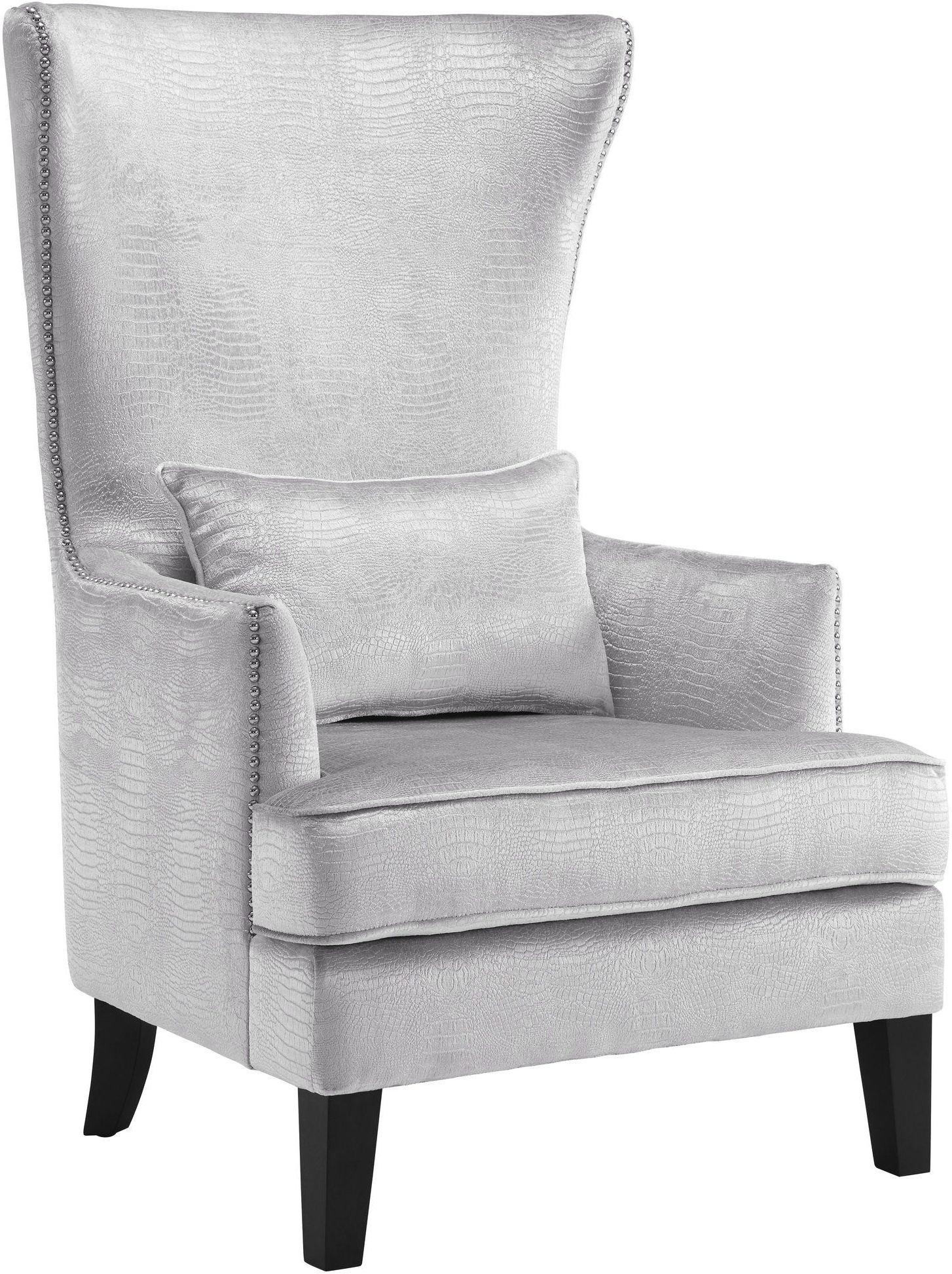 Tov Furniture Bristol Silver Croc Tall Chair