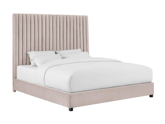 Tov Furniture Arabelle Blush Velvet Bed Queen