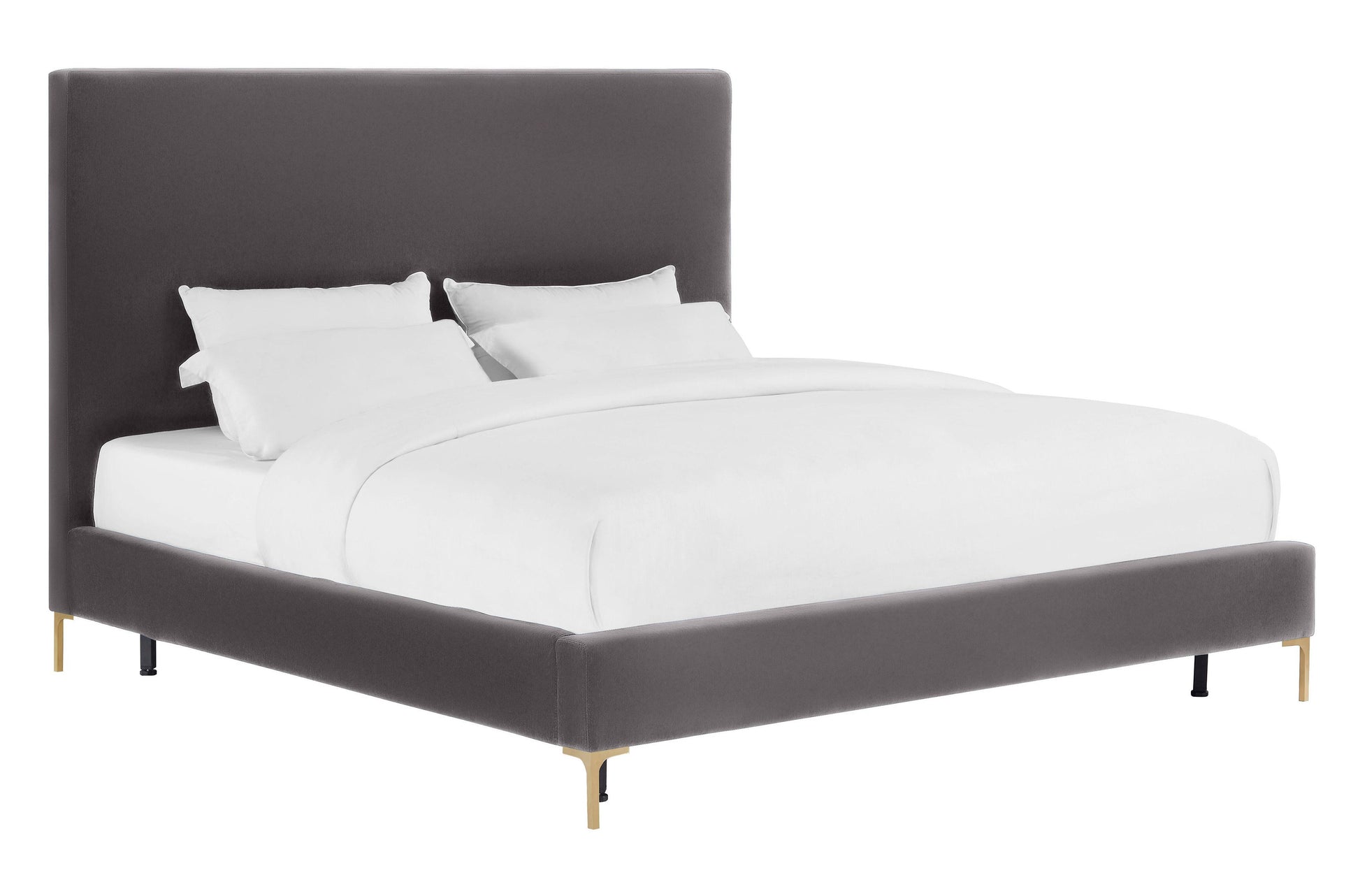 Tov Furniture Delilah Grey Velvet King Bed