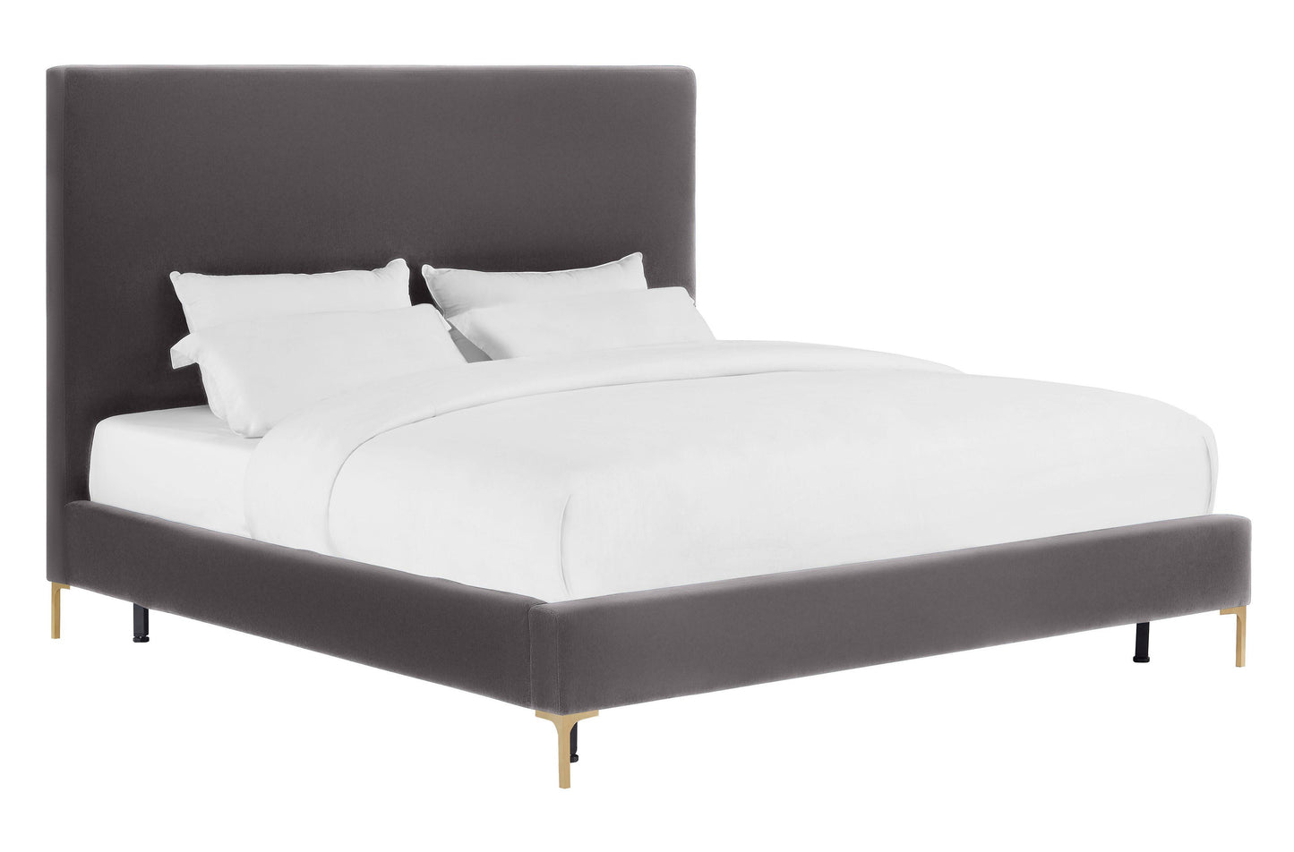 Tov Furniture Delilah Grey Velvet Bed Queen