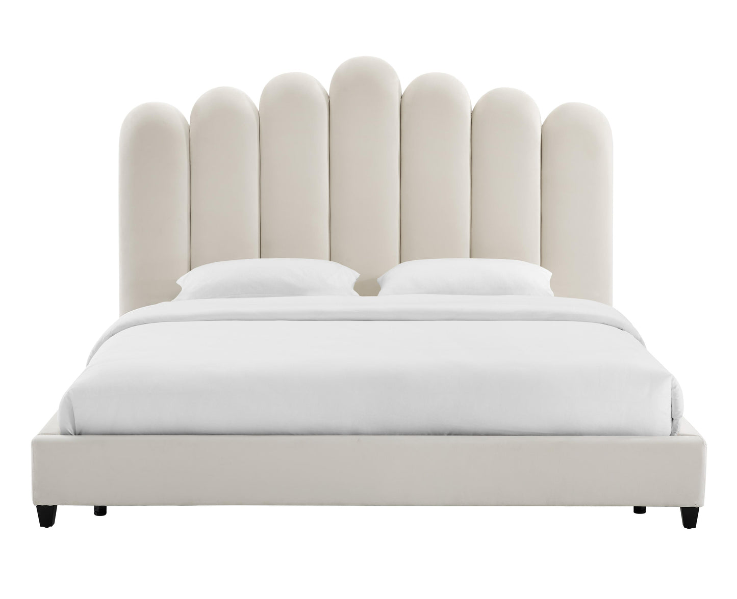 Tov Furniture Celine Cream Velvet King Bed