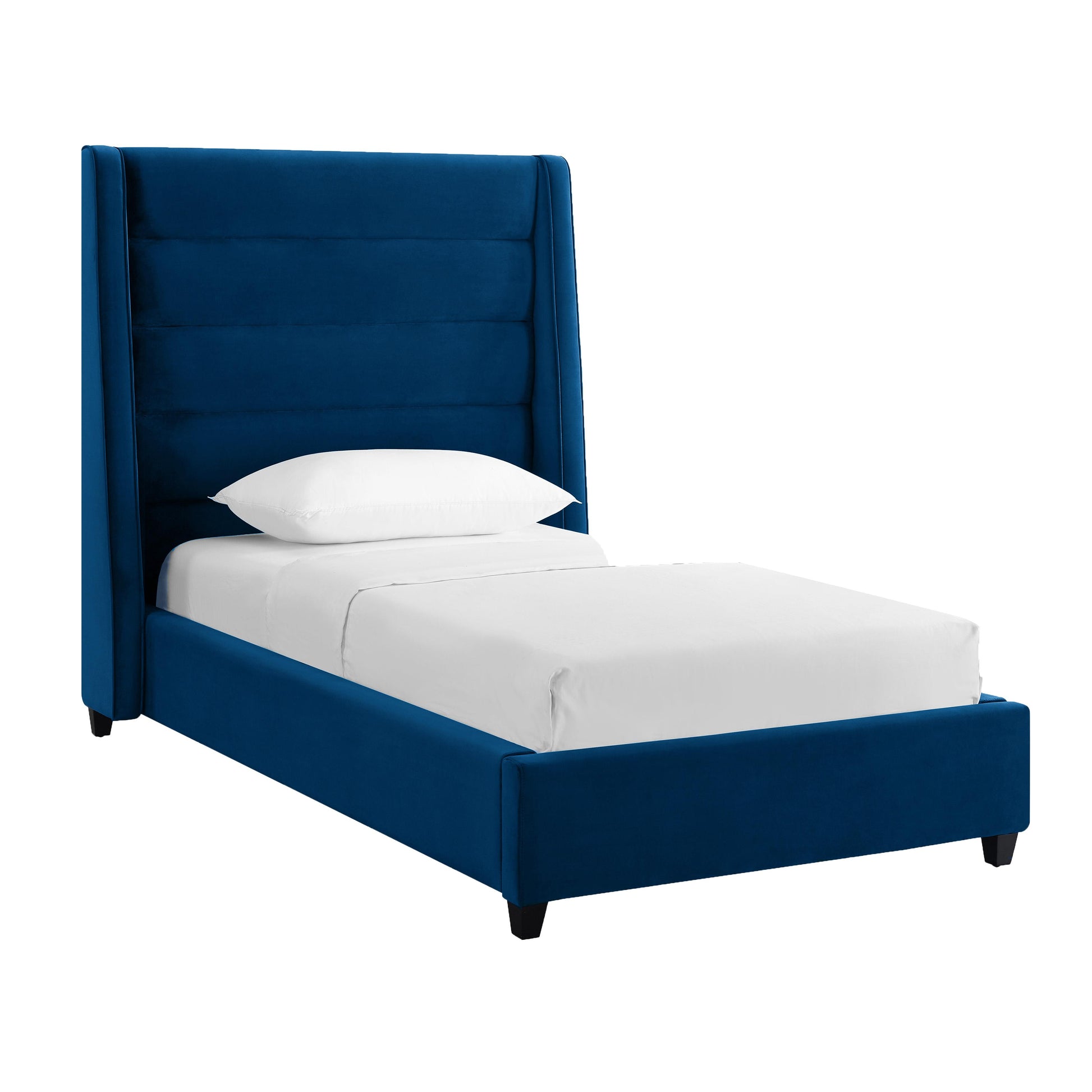 Tov Furniture Koah Navy Velvet Bed Twin