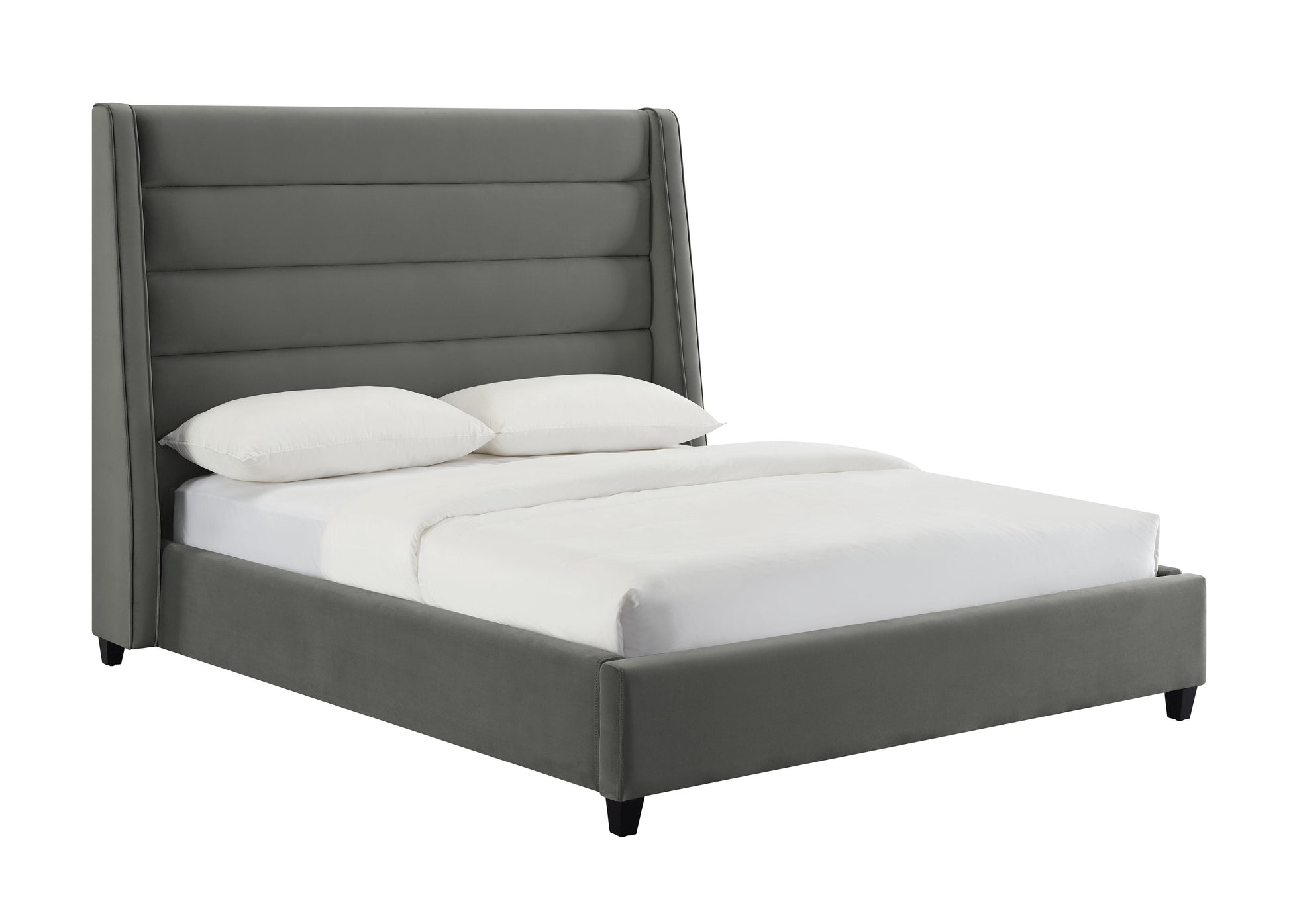 Tov Furniture Koah Grey Velvet Bed King