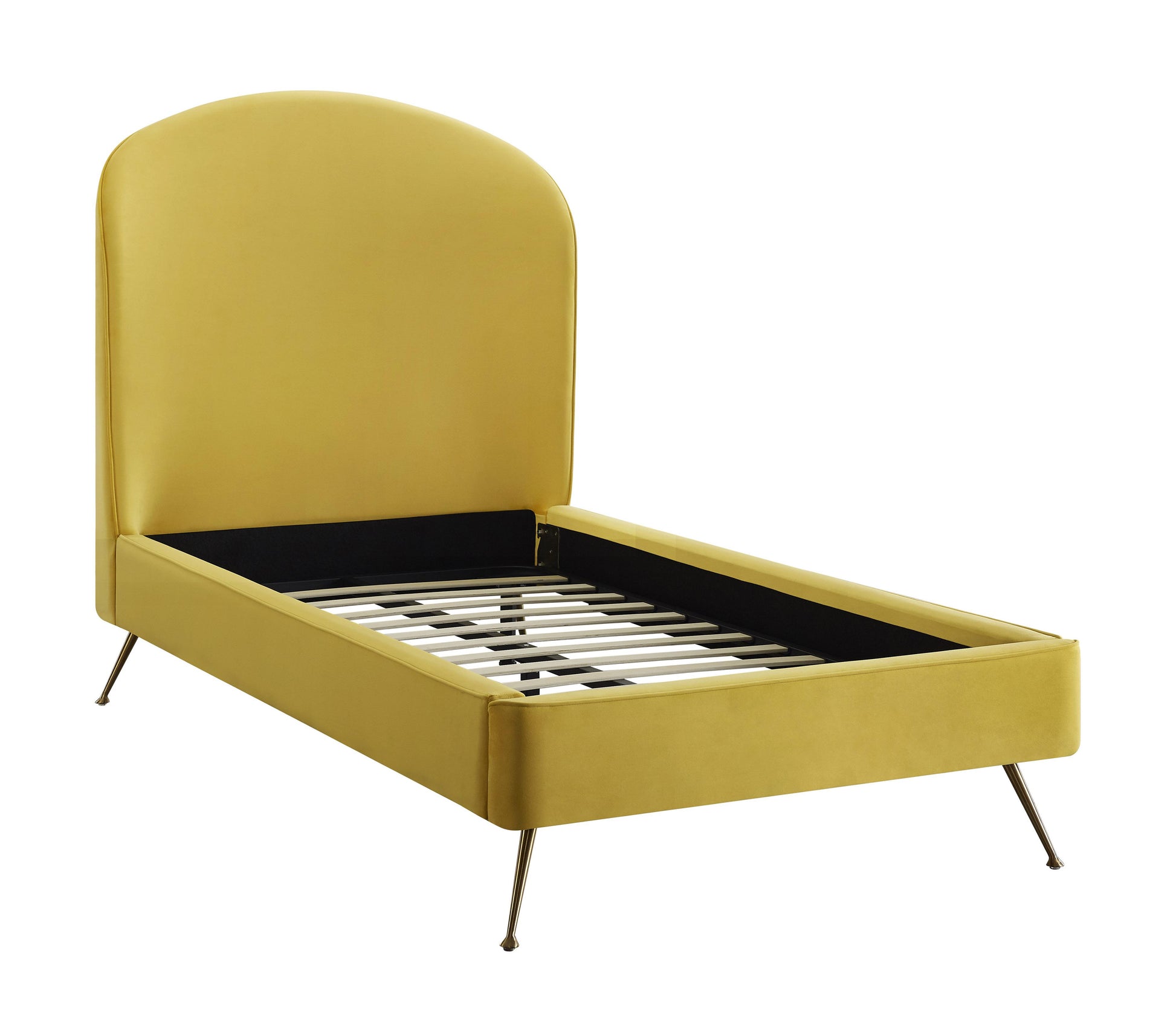 Tov Furniture Vivi Burnt Gold Velvet Twin Bed