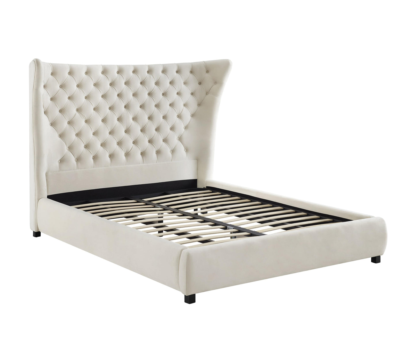 Tov Furniture Sassy Cream Velvet King Bed