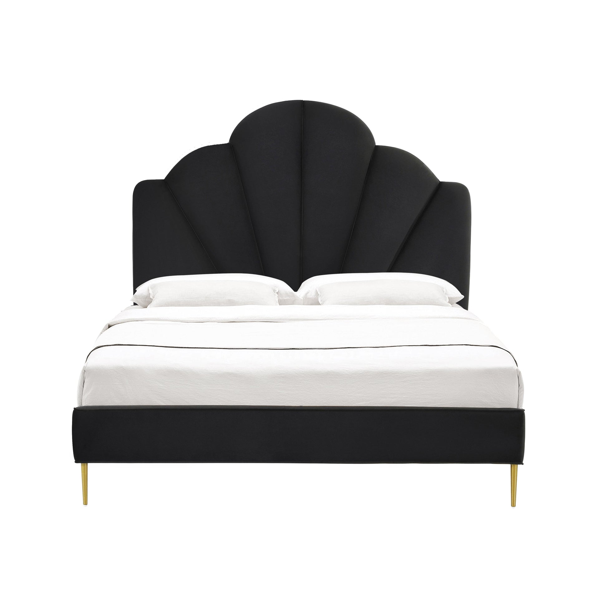 Tov Furniture Bianca Black Velvet Queen Bed