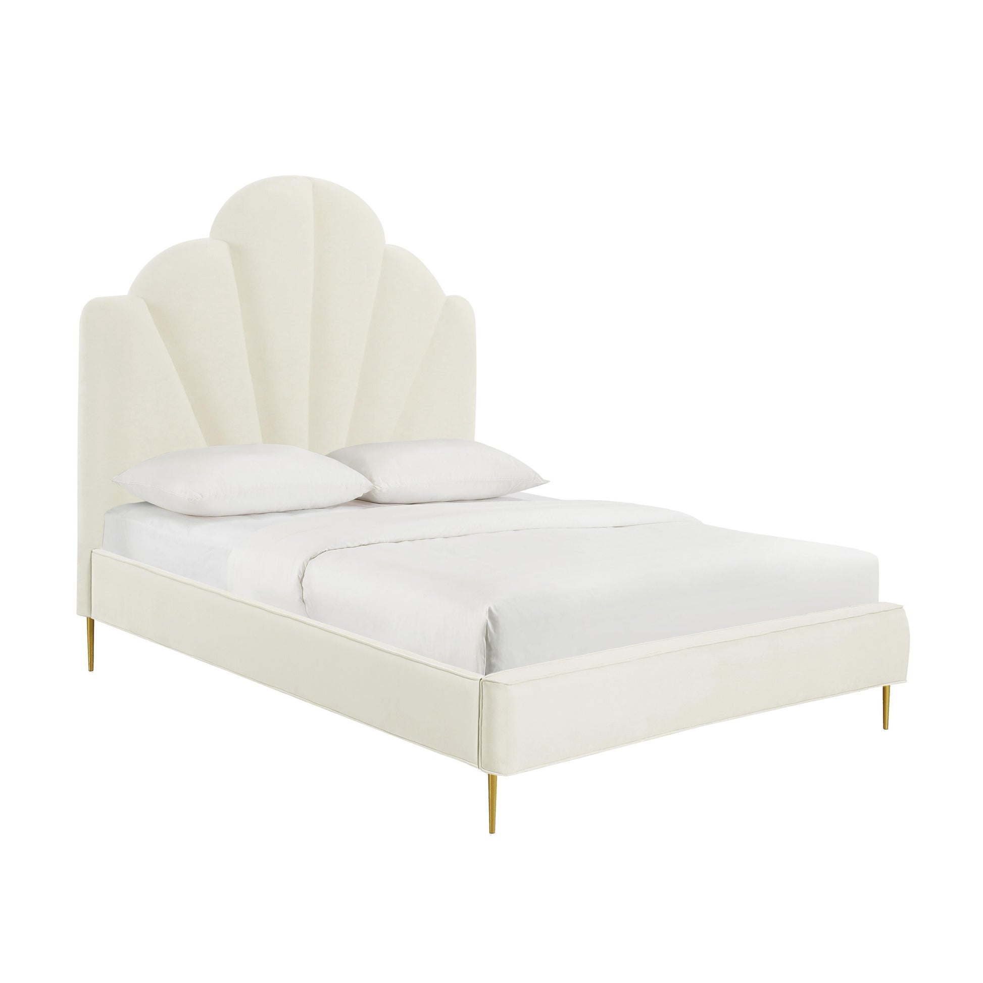 Tov Furniture Bianca Cream Velvet King Bed