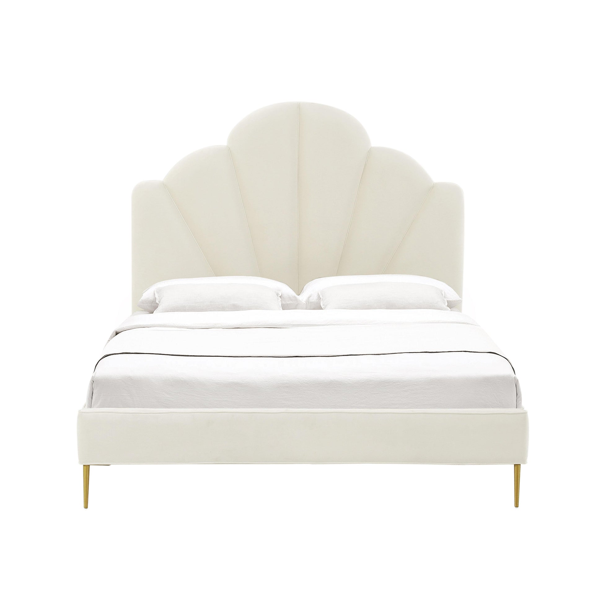 Tov Furniture Bianca Cream Velvet Queen Bed