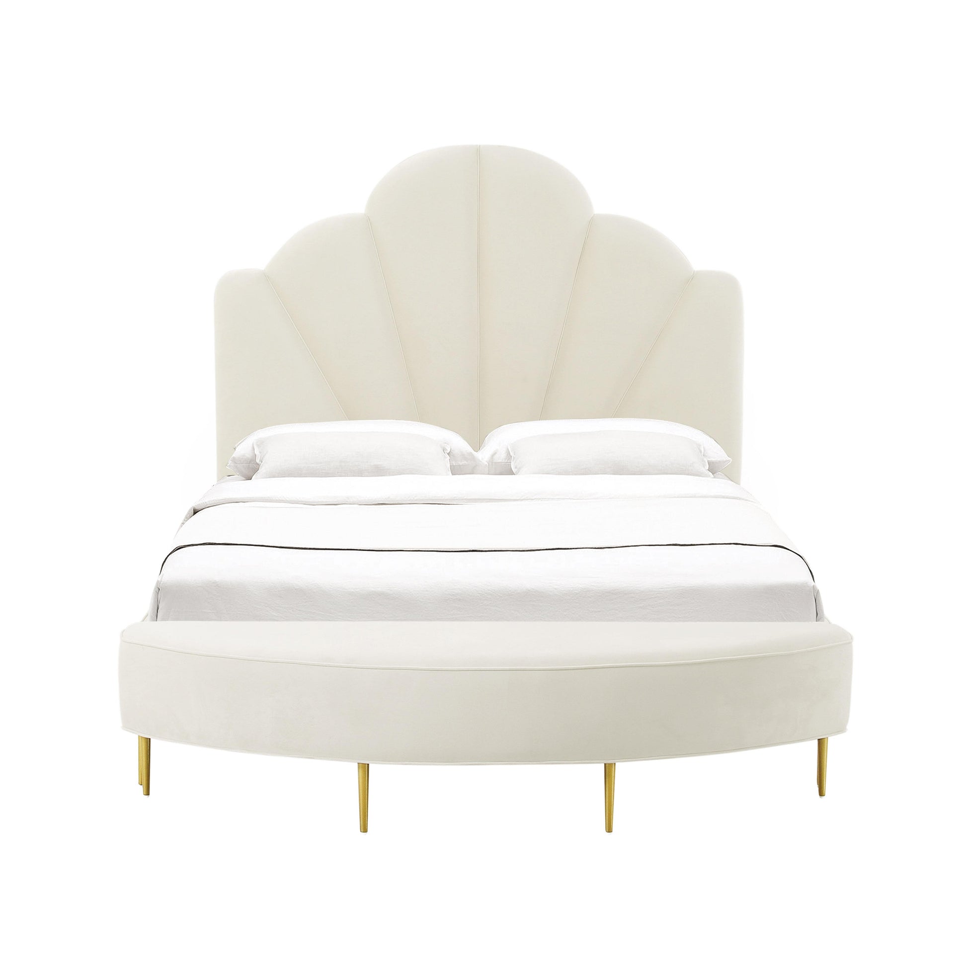 Tov Furniture Bianca Cream Velvet Queen Bed