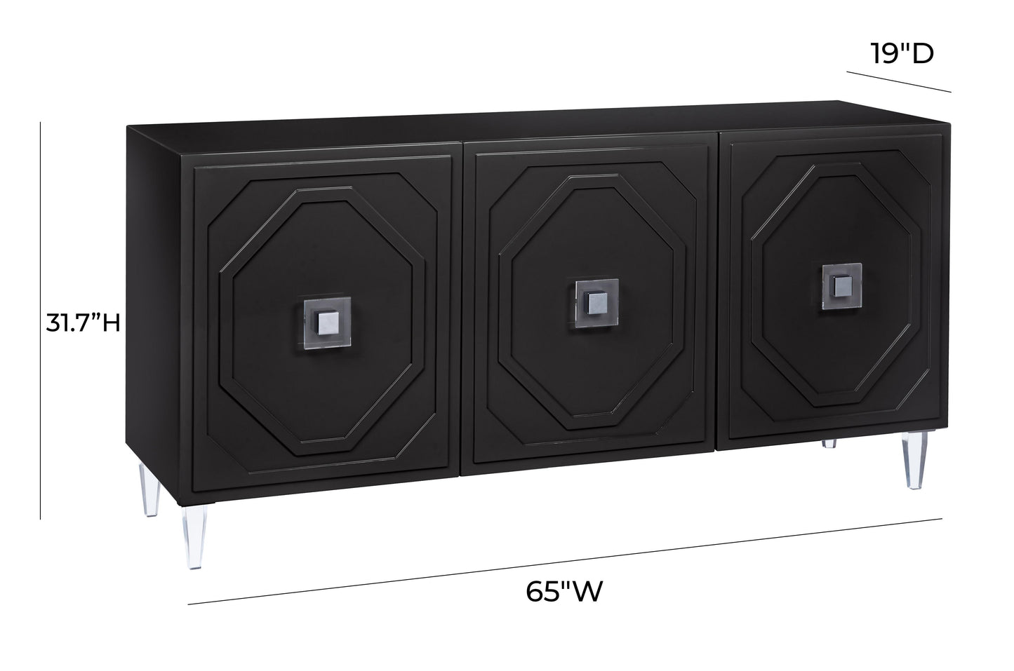Tov Furniture Andros Black Lacquer Buffet