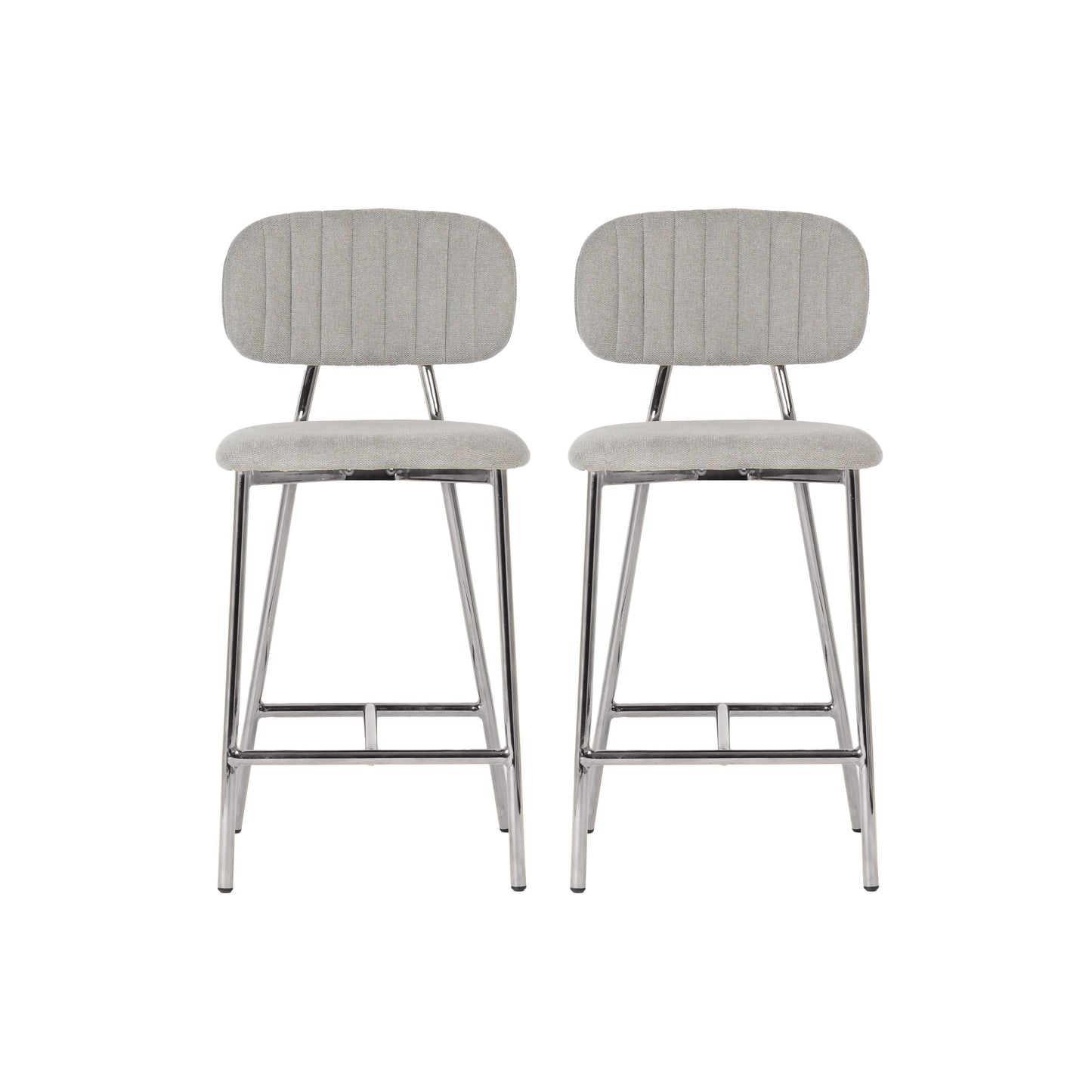 Tov Furniture Ariana Grey Counter Stool Silver Legs Set of 2