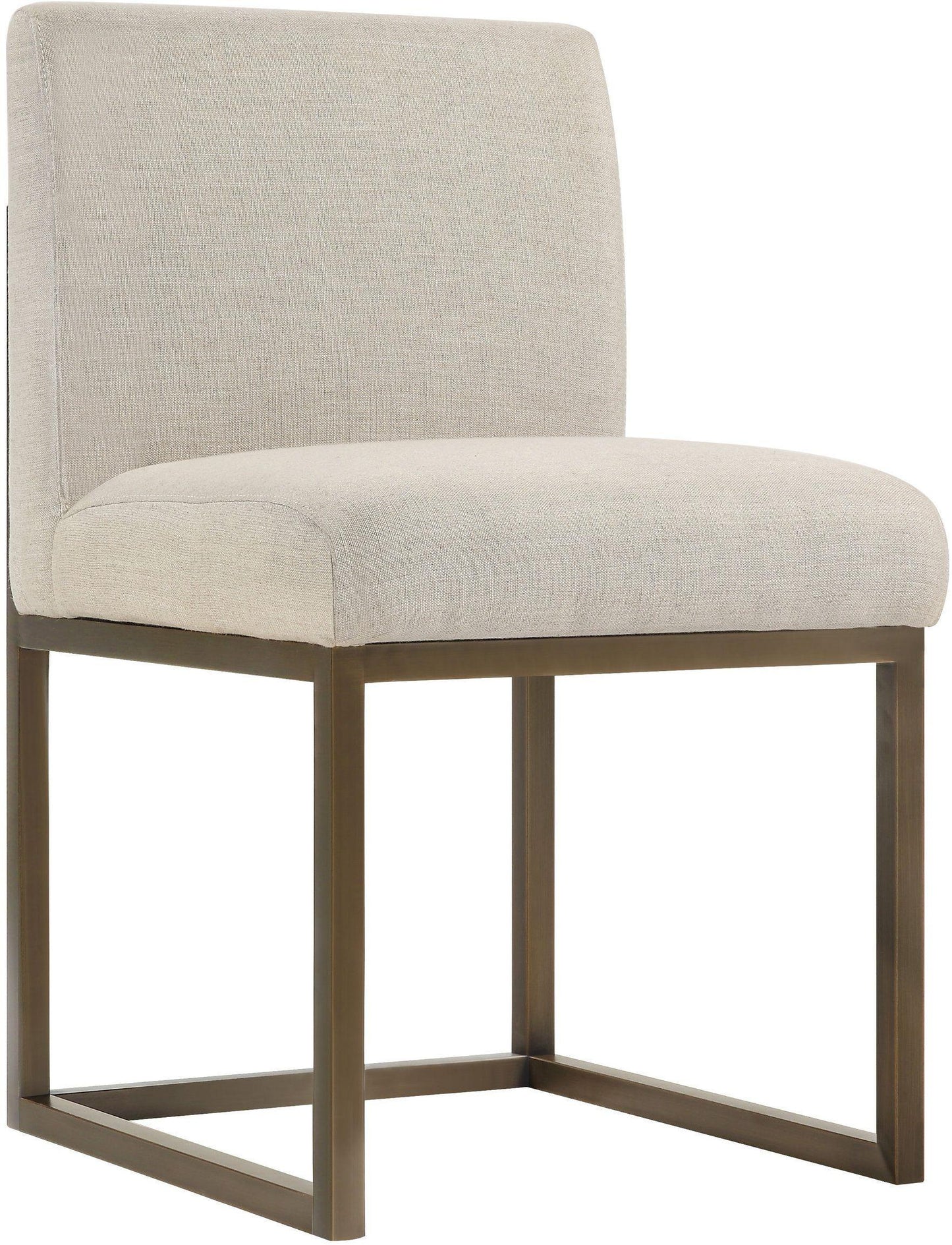 Tov Furniture Haute Beige Linen Chair Brass