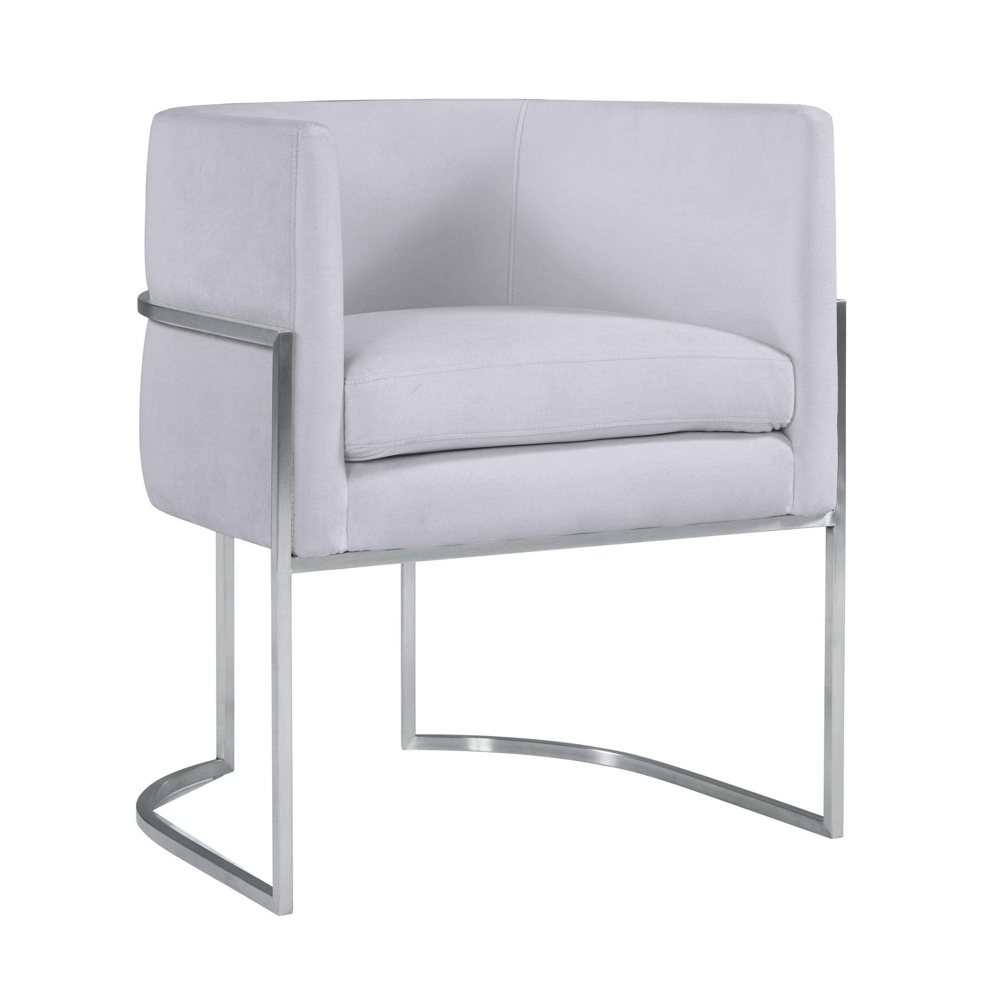 Tov Furniture Giselle Grey Velvet Dining Chair with Silver Leg