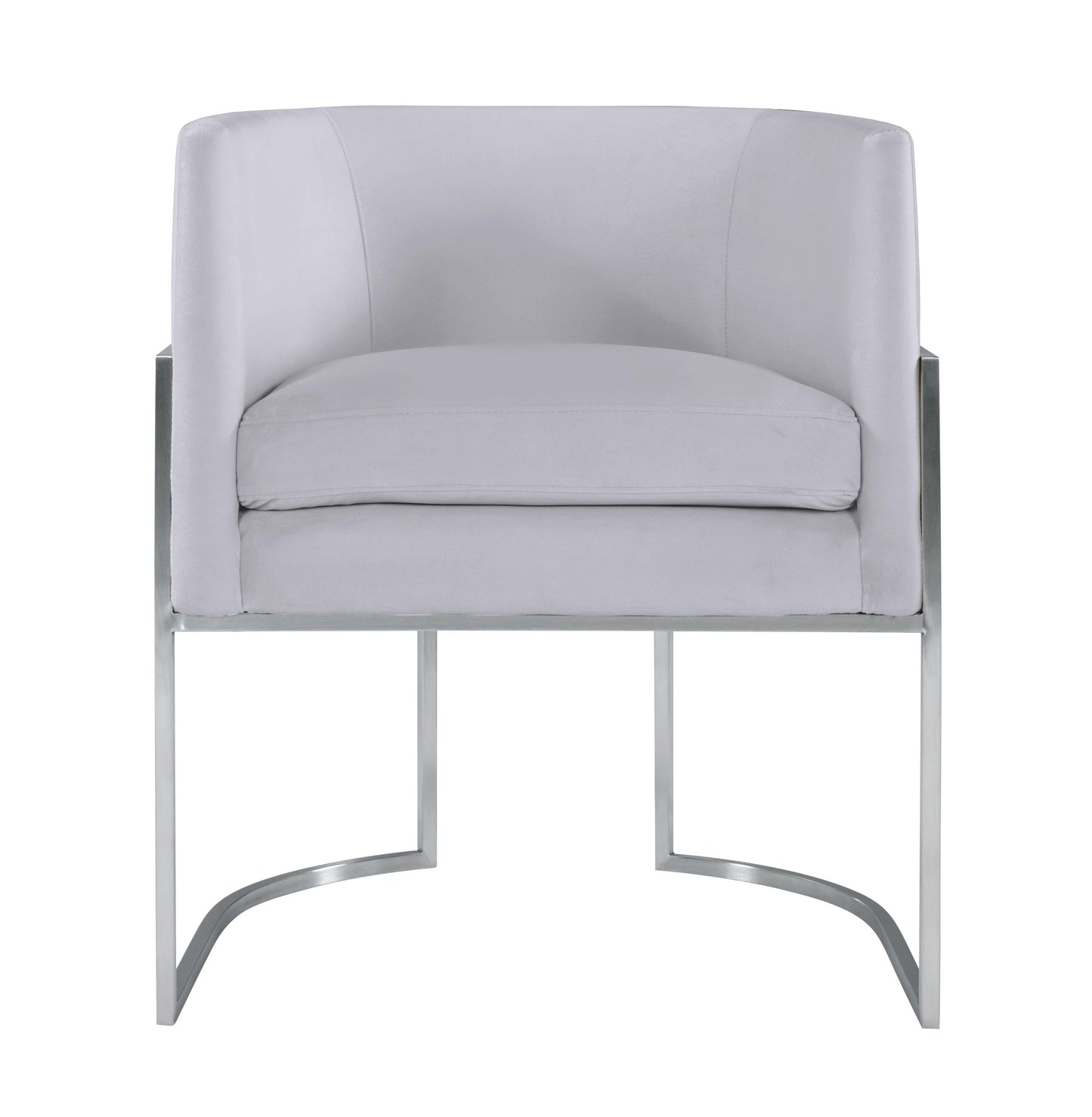 Tov Furniture Giselle Grey Velvet Dining Chair with Silver Leg