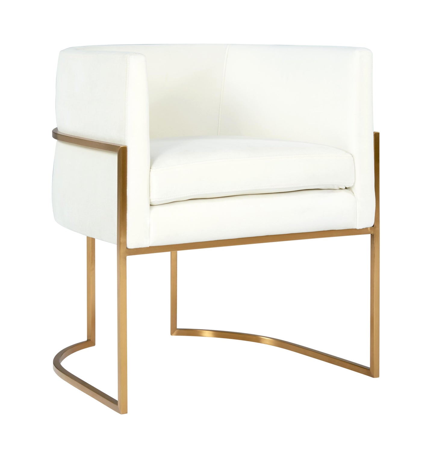 Tov Furniture Giselle Cream Velvet Dining Chair Gold Leg