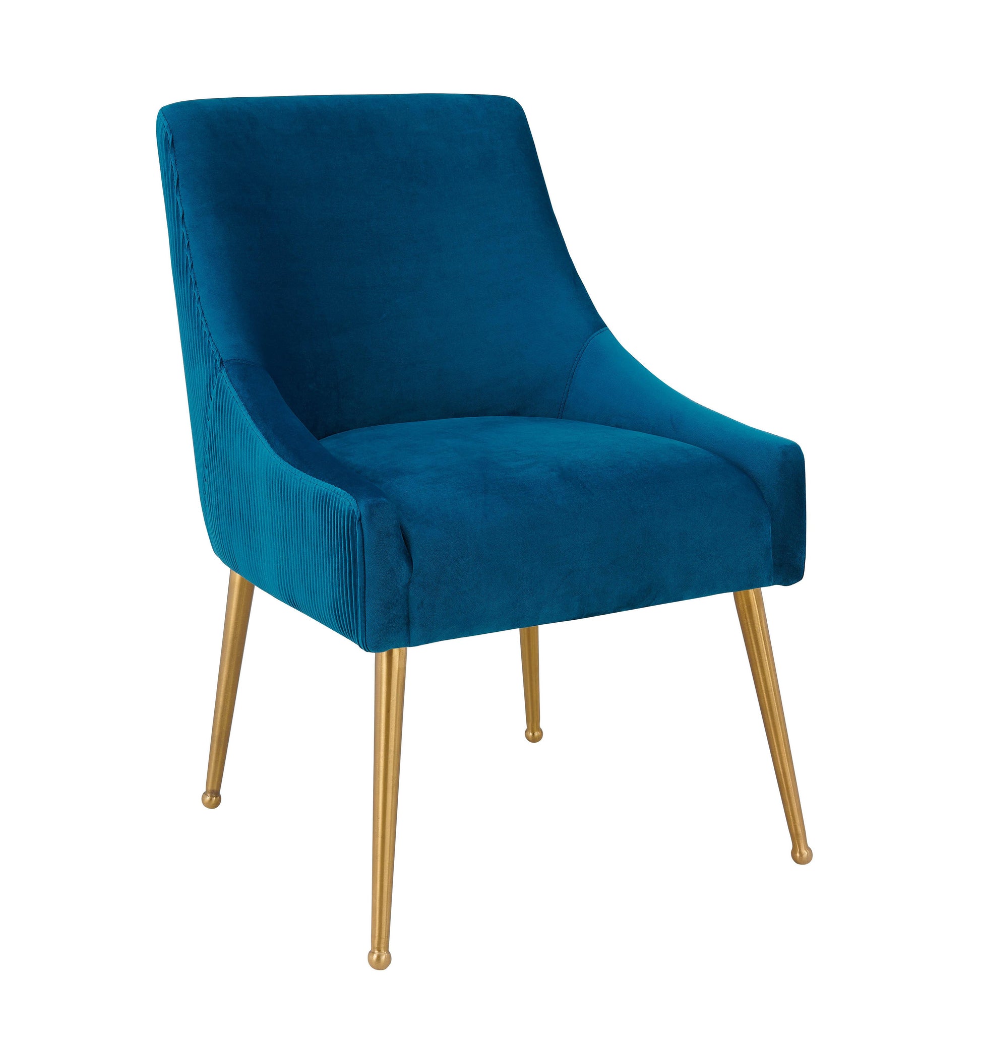 Tov Furniture Beatrix Pleated Navy Velvet Side Chair